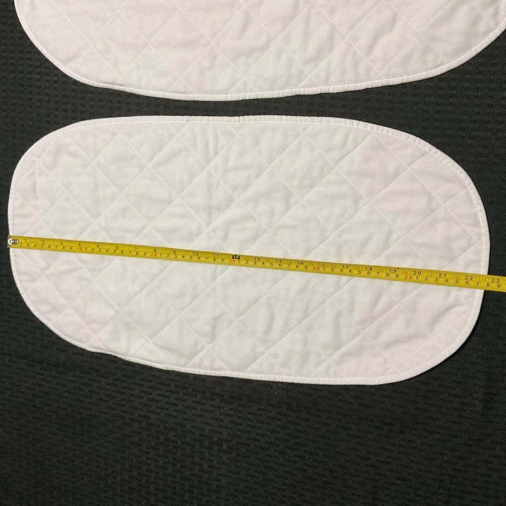 Quilted Waterproof Crib Mattress Pad White Cotton Blend With Oval 5pc Liners Set